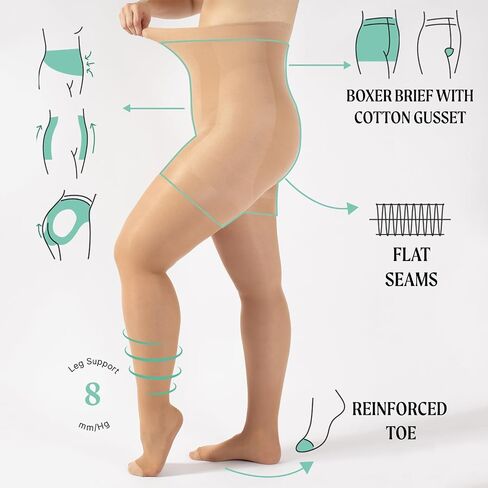 Calzitaly High Cercts Control Top Nylons ، و Comparing Bantyhose ، 20 Denier Cherping Compling Comparing طوال اليوم الاستخدام in Saudi Arabia