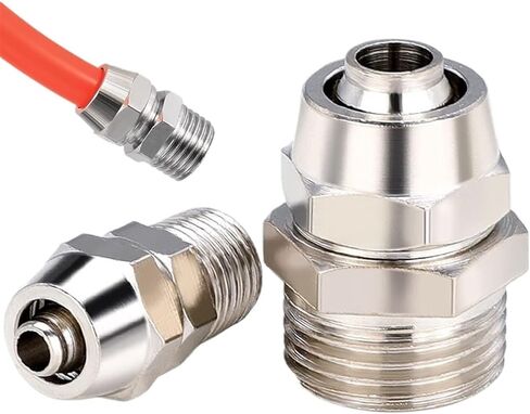 10pcs PC4 6 8 10 12mm أنبوب أنبوب إلى 1/8 1/4 3/8 1/2 تركيبات أنبوب المسمار السريع المسمار النحاسي المكونات الهوائية السريعة تويست (PC8-03) in Saudi Arabia