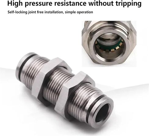 10pcs PM 304 Stainless Steel Pneumatic Quick Coupling Metal Hose Trachea Water Pipe High Pressure 4 6 8 10 12 14 16mm(PM-8) in Saudi Arabia