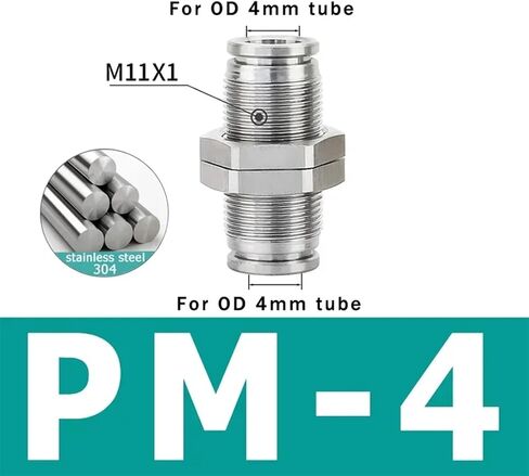 10pcs PM 304 Stainless Steel Pneumatic Quick Coupling Metal Hose Trachea Water Pipe High Pressure 4 6 8 10 12 14 16mm(PM-8) in Saudi Arabia