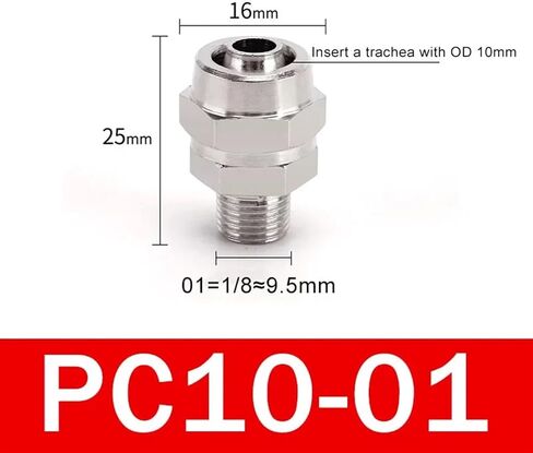 10pcs PC4 6 8 10 12mm أنبوب أنبوب إلى 1/8 1/4 3/8 1/2 تركيبات أنبوب المسمار السريع المسمار النحاسي المكونات الهوائية السريعة تويست (PC8-03) in Saudi Arabia