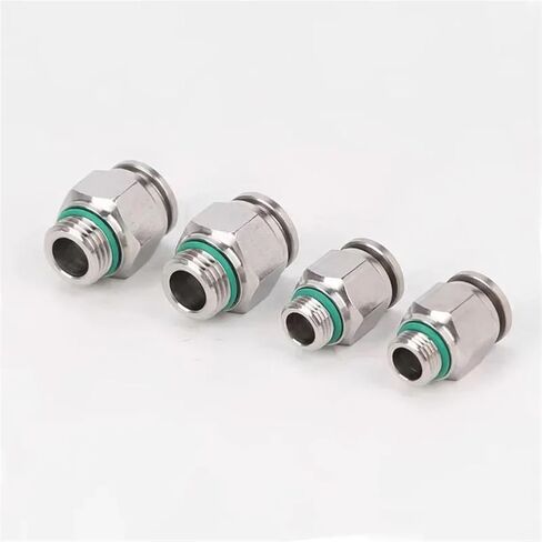 10PCS PC pneumatic quick connector 304stainless steel G thread M5 1/8" 1/4" 3/8" 1/2" external thread pipe water gas connector(PC4-G02) in Saudi Arabia