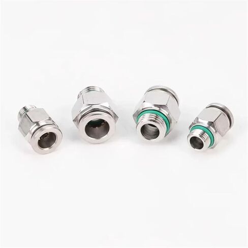 10PCS PC pneumatic quick connector 304stainless steel G thread M5 1/8" 1/4" 3/8" 1/2" external thread pipe water gas connector(PC4-G02) in Saudi Arabia