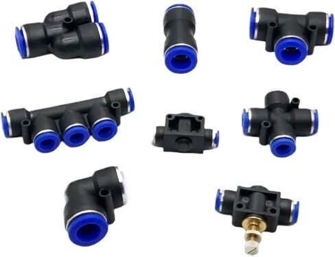 1PCS Pneumatic Fitting Pipe Connector Tube Air Quick Fittings Water Push In Hose Couping 4mm 6mm 8 10 12 14 16mm PU PY PK PM PZA HVFF(HVFF,6mm) in Saudi Arabia