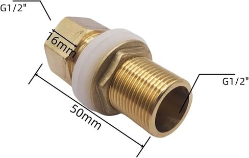 1PCS موصل خزان المياه النحاسي 1/2 "3/4" 1 "أنبوب النحاس الذكري واحد منفردة مفتاح فضفاضة تجهيزات دوارة الجوز (04-50 مم) in Kuwait