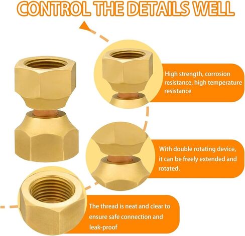 High Temperature Sturdy Brass Female Flares Swivels Nut Adapter 3/8Inch Threaded for Air Liquid Petroleum Lines in Saudi Arabia
