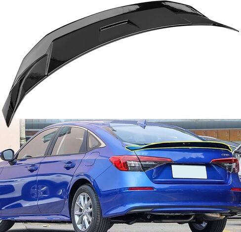 Autoxbert المفسد الخلفي الجناح المتوافق مع 2022 2023 2024 2025 هوندا سيفيك سيدان الرياضة الرياضية الشفة المفسد الجذع الخلفي جناح لملحقات هوندا سيفيك سيدان (أسود لامع) in Saudi Arabia