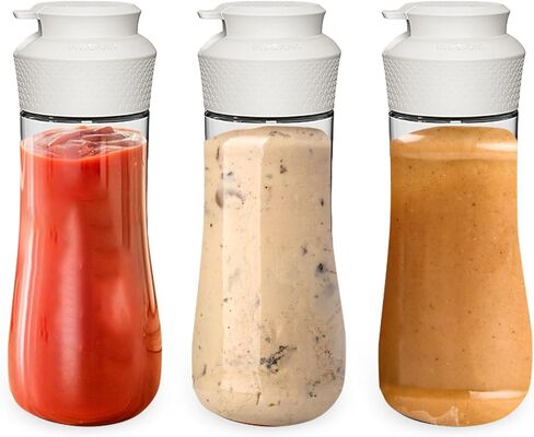 3 زجاجات الضغط على حزمة ، 12 أوقية ، مع أغطية ، مثالية للصلصات ، الضمادات ، الشواء ، الكاتشب ، والمزيد in Kuwait