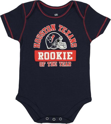 Outerstuff NFL Houston Texans Newborn Baby and Infant Short Sleeve Bodysuit 3-Pack, Logo 2, 18m in Saudi Arabia
