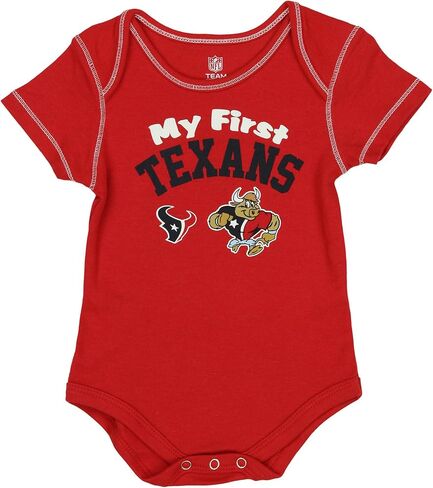 Outerstuff NFL Houston Texans Newborn Baby and Infant Short Sleeve Bodysuit 3-Pack, Logo 2, 18m in Saudi Arabia