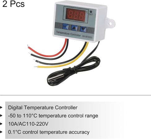 MECCANIXITY 2 Pack XH-W3002 10A AC 110-220V Digital LED Temperature Controller Thermostat Heating and Cooling Control Switch for Fridge Greenhouse Farm in Saudi Arabia