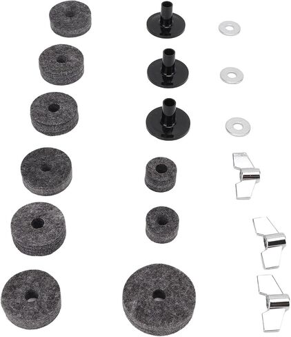 Kit Non Slip Felt Pad Set Wing Nuts Stand Sleeves Cymbal Washers Replacement AccessoriesBlack Ent AccessoriesBlack Felt Pad Set Cymbal WashersCymbal Stand Sleeves Wing NutsMetal (Black) in Saudi Arabia