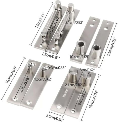 2 Sets Heavy Duty 360° Rotating Hidden Bookcase Hinge Secret Door Pivot Hinge Kit 304 Stainless Steel in Saudi Arabia