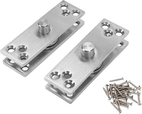 Heavy Duty Door Pivot Hinge, 360° rotatable Stainless Steel Hinge for Glass Bookcase, Doors, with Glossy Ball core and 32 Large Screws, Long Lasting and Easy to Install, in Kuwait