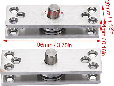 Heavy Duty Door Pivot Hinge, 360° rotatable Stainless Steel Hinge for Glass Bookcase, Doors, with Glossy Ball core and 32 Large Screws, Long Lasting and Easy to Install, in Kuwait