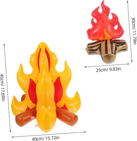 ARTIBETTER 2Pcs Inflatable Campfire Prop Lightweight Artificial Fire Flame for Outdoor Parties and Camping Decorations Durable Material for Birthday Events in Saudi Arabia