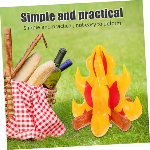 ARTIBETTER 2Pcs Inflatable Campfire Prop Lightweight Artificial Fire Flame for Outdoor Parties and Camping Decorations Durable Material for Birthday Events in Saudi Arabia