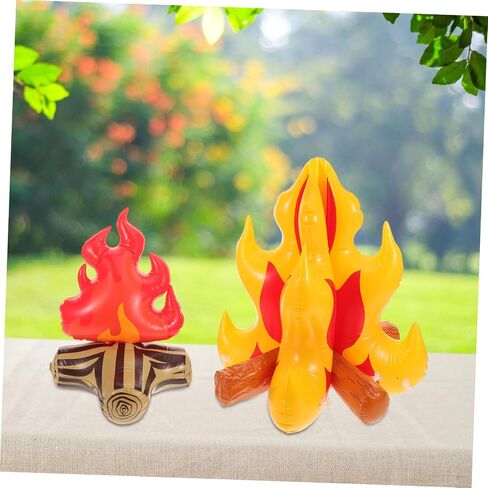 ARTIBETTER 2Pcs Inflatable Campfire Prop Lightweight Artificial Fire Flame for Outdoor Parties and Camping Decorations Durable Material for Birthday Events in Saudi Arabia