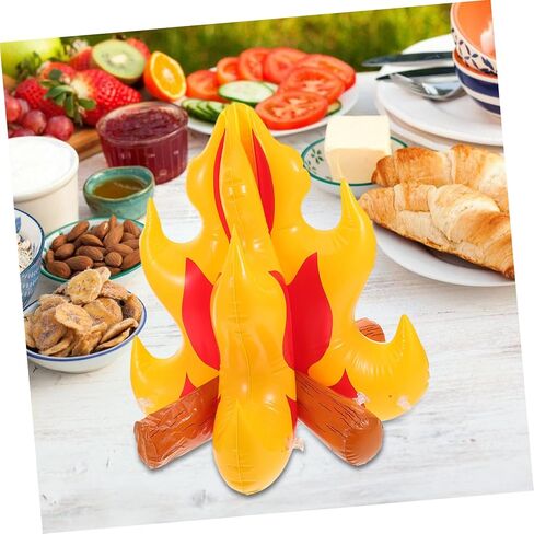 ARTIBETTER 2Pcs Inflatable Campfire Prop Lightweight Artificial Fire Flame for Outdoor Parties and Camping Decorations Durable Material for Birthday Events in Saudi Arabia