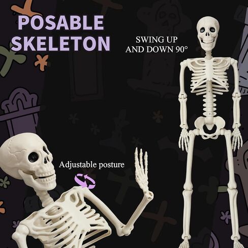 3 حزمة 35 "هياكل عظمية هالوين و 1 حزمة 3D Fire Fire Flame Lights 110V Campfire Lamp 1/2 Life Size Healdon Skeleton عظام واقعية مع مفاصل متحركة لصالح Props Parts Decor in Saudi Arabia