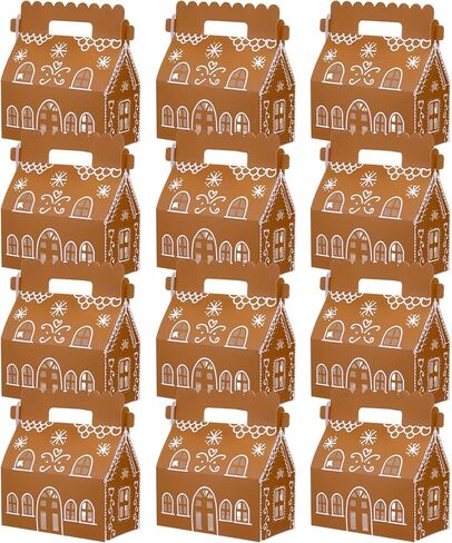 Gueevin 12 PCS Gingerbread Brown House Home Joids 10.2 X 8.7 × 5.5 بوصة in Saudi Arabia