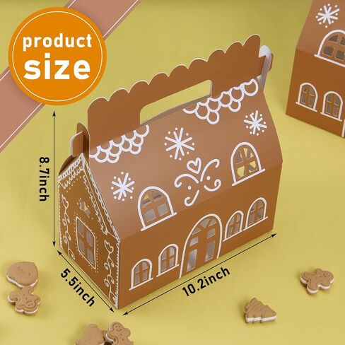 Gueevin 12 PCS Gingerbread Brown House Home Joids 10.2 X 8.7 × 5.5 بوصة in Saudi Arabia