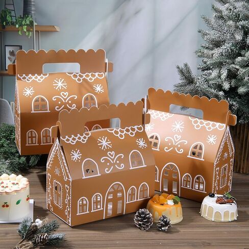 Gueevin 12 PCS Gingerbread Brown House Home Joids 10.2 X 8.7 × 5.5 بوصة in Saudi Arabia