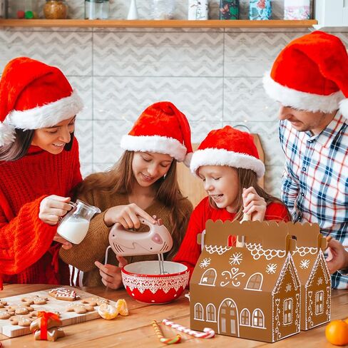 Gueevin 12 PCS Gingerbread Brown House Home Joids 10.2 X 8.7 × 5.5 بوصة in Saudi Arabia