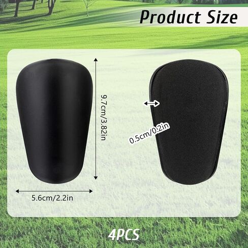 2 Pairs Soccer Small Shin Guard Extra Mini Shin Pads Light and Comfortable Tiny Protective Shinguards Equipment for Men, Women, Adults Black, White in Saudi Arabia