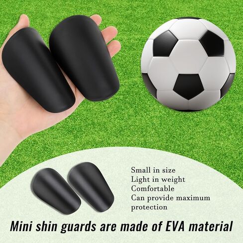 2 Pairs Soccer Small Shin Guard Extra Mini Shin Pads Light and Comfortable Tiny Protective Shinguards Equipment for Men, Women, Adults Black, White in Saudi Arabia