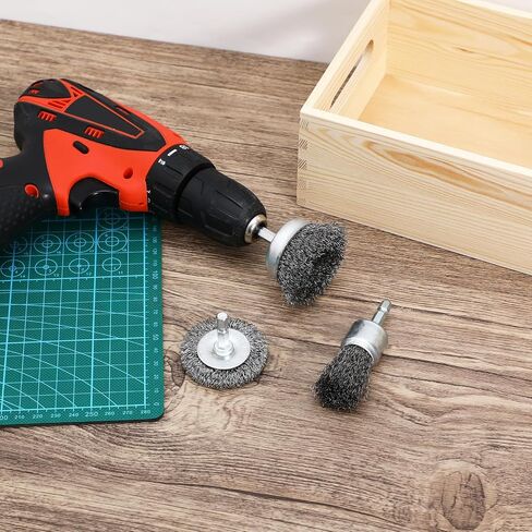 OperItacx 15 PCS Brush for Drill - Heavy Duty Stain Detive Wheel with 1/4 Inch Hex Shank لإزالة الصدأ وتجريد الطلاء وتنظيف المعادن in Kuwait