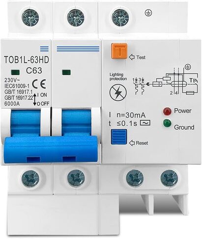 TOB1L-63HD مفتاح التبديل الرئيسي قاطع الدائرة الحالي مع حامي الطفرة RCBO MCB مع حماية SPD 1PCS (40A) in Saudi Arabia