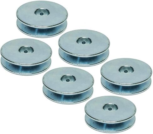 MaxLLTo 6 Pack Replacement 2 1/2 Inch OD x 3/4 Inch ID Steel Flat Mount Wire Rope Cable Pulley in Saudi Arabia