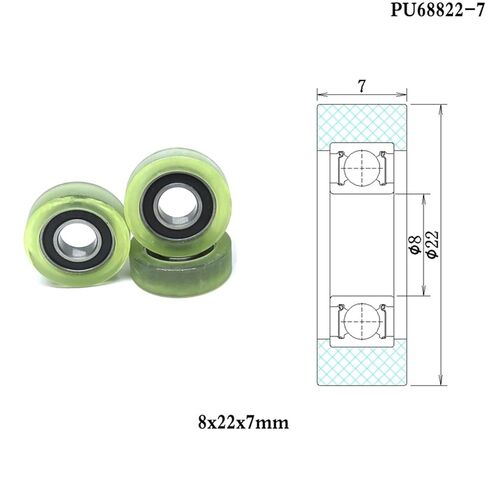 4pcs 8x22x7mm 688-2rs PU بكرة مغطاة تحمل مطاطية تحمل البولي يوريثان بكرة عجلة البولي يوريثان in Kuwait