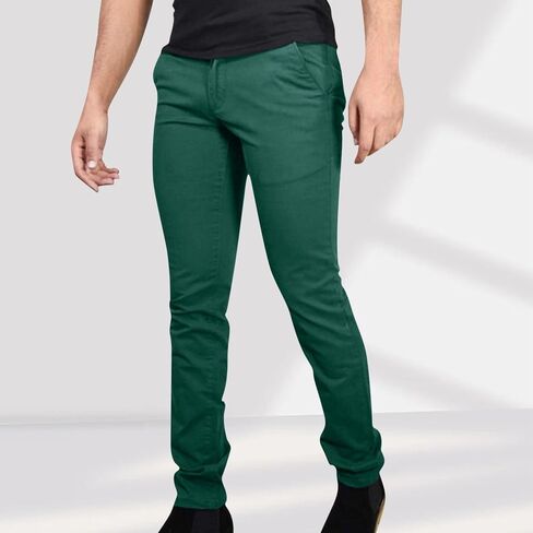 Mens Golf Pants Slim Fit Stretch - Business Casual Dress Pant Elastic Waist Button Tapered Work Trousers with Pockets in Saudi Arabia
