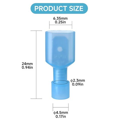 100pcs موصلات مجلة مجلة كهربائية ، موصلات سلكية تفكيك سريعة ، طرف معزول من 16 إلى 14 AWG لتوصيل سلك الكابل (الأزرق (16-14AWG ، أنثى (100 درجة مئوية)) in Kuwait
