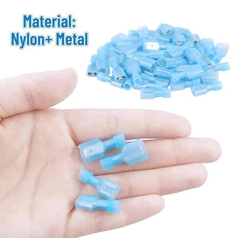 100pcs موصلات مجلة مجلة كهربائية ، موصلات سلكية تفكيك سريعة ، طرف معزول من 16 إلى 14 AWG لتوصيل سلك الكابل (الأزرق (16-14AWG ، أنثى (100 درجة مئوية)) in Kuwait
