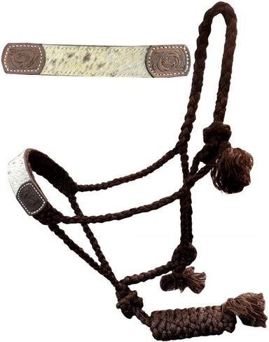 Showman Brown Nylon Mule Tape Halter w/Hair-On Cowhide & Lead in Saudi Arabia
