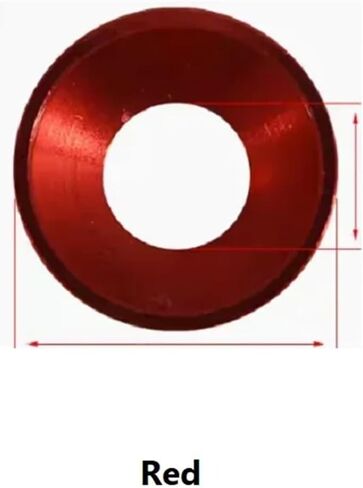 Aluminum Countersunk Washer M2 M2.5 M3 M4 M5 M6 M8 Colourful Anodized Countersunk Head Washers Gasket(Red,M5-(10Pcs)) in Kuwait