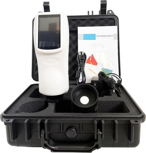 High Precision Touch Screen Aperture 8mm Spectrophotometer Colorimeter D/8 D65 A C USB/RS-232 Interface Data Storage for Plastic,Painting,Coating,Ink,Textile,Garment,Printing and Dyeing,Food,Etc in Saudi Arabia