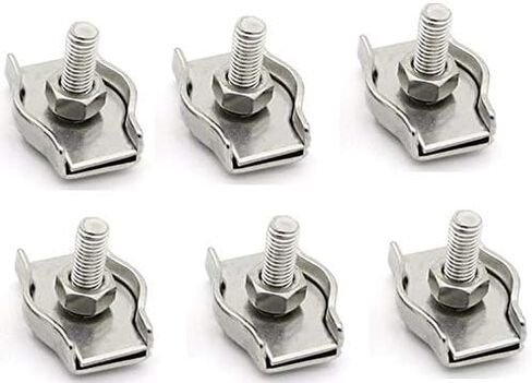 4pcs M6 1-Post Wire Rope Clip Stainless Steel Wire Rope Clips Fixing Simplex Wire Rope Clip Cable Clamp Caliper in Saudi Arabia