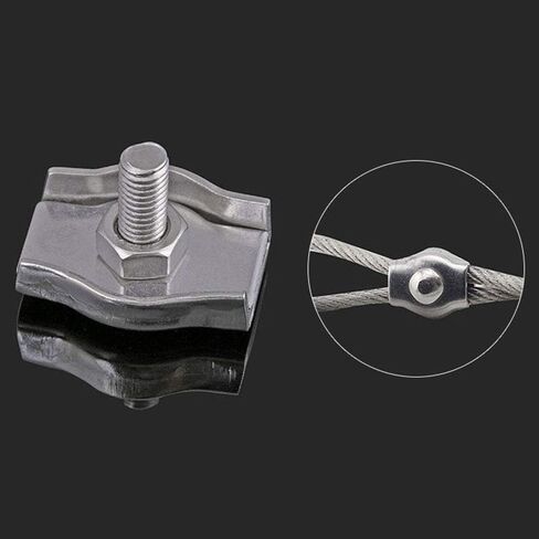 4pcs M6 1-Post Wire Rope Clip Stainless Steel Wire Rope Clips Fixing Simplex Wire Rope Clip Cable Clamp Caliper in Saudi Arabia
