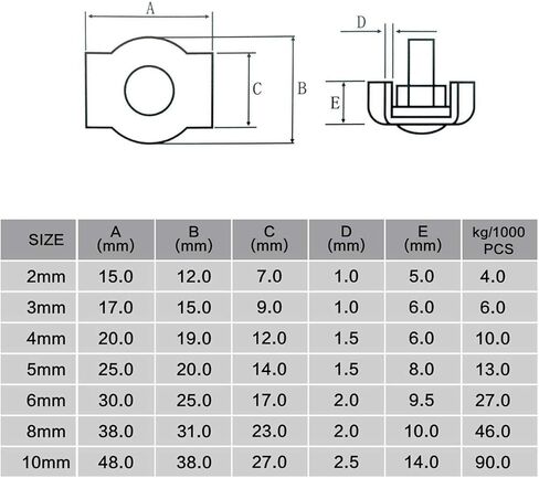 4pcs M6 1-Post Wire Rope Clip Stainless Steel Wire Rope Clips Fixing Simplex Wire Rope Clip Cable Clamp Caliper in Saudi Arabia