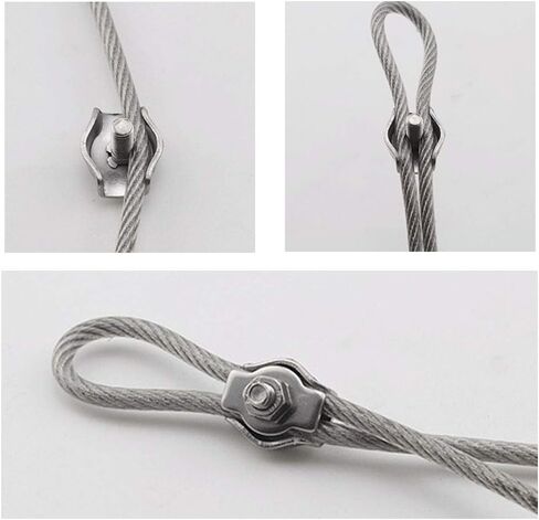 4pcs M6 1-Post Wire Rope Clip Stainless Steel Wire Rope Clips Fixing Simplex Wire Rope Clip Cable Clamp Caliper in Saudi Arabia