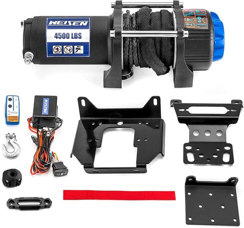 WEISEN 4500LB مجموعة WINCH KIT W/Rocker Switch و Winch Mount متوافق مع Polaris RZR XP 1000/900 Trail/Turbo/General 1000 XP 2015-2025 (لا تتناسب مع RZR XP 1000 2024) ، Hawse Fairlead and Stopper in Kuwait