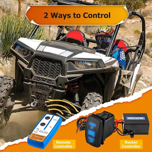 WEISEN 4500LB مجموعة WINCH KIT W/Rocker Switch و Winch Mount متوافق مع Polaris RZR XP 1000/900 Trail/Turbo/General 1000 XP 2015-2025 (لا تتناسب مع RZR XP 1000 2024) ، Hawse Fairlead and Stopper in Kuwait