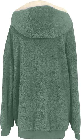 Bidobibo fuzzy Fleece Jackets for Women 2025 Winter Warm Faux Fur Fur Coats بالإضافة in Kuwait