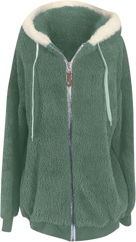 Bidobibo fuzzy Fleece Jackets for Women 2025 Winter Warm Faux Fur Fur Coats بالإضافة in Kuwait