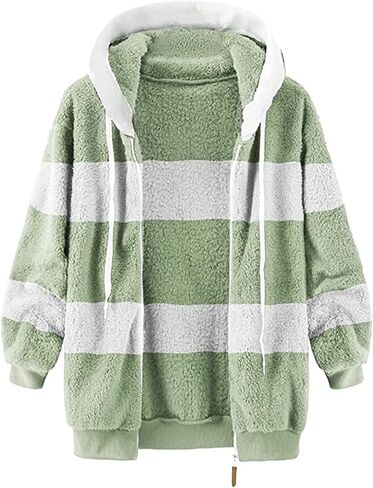 Bidobibo fuzzy Fleece Jackets for Women 2025 Winter Warm Faux Fur Fur Coats بالإضافة in Kuwait