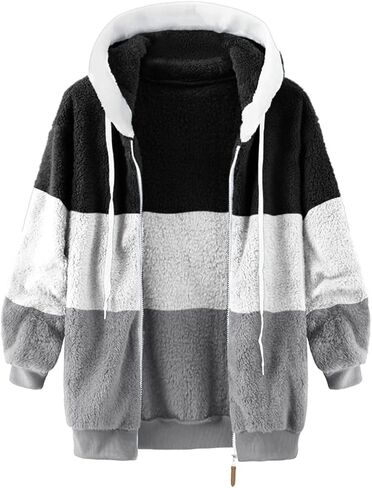 Bidobibo fuzzy Fleece Jackets for Women 2025 Winter Warm Faux Fur Fur Coats بالإضافة in Kuwait